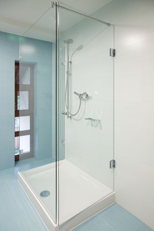 Glass Shower with Chrome Fixtures