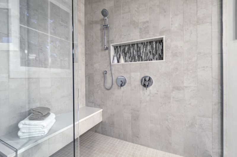Elegant Shower with Stone Accents